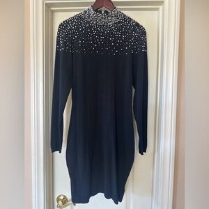 Marciano Black Pearl Sweater Turtleneck Dress (Size Large)(Preowned)